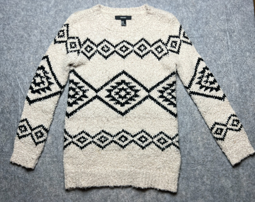 FOREVER 21 Chunky Knit Pullover Sweater Geometric Women's Size Medium